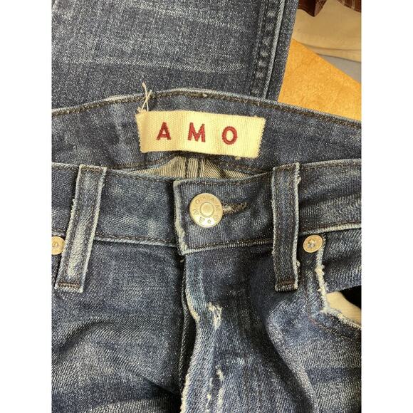 AMO Jeans Womens Babe Into the Blue High Rise Button Fly Cropped Jeans Size 26 - Picture 9 of 9